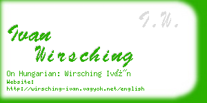 ivan wirsching business card